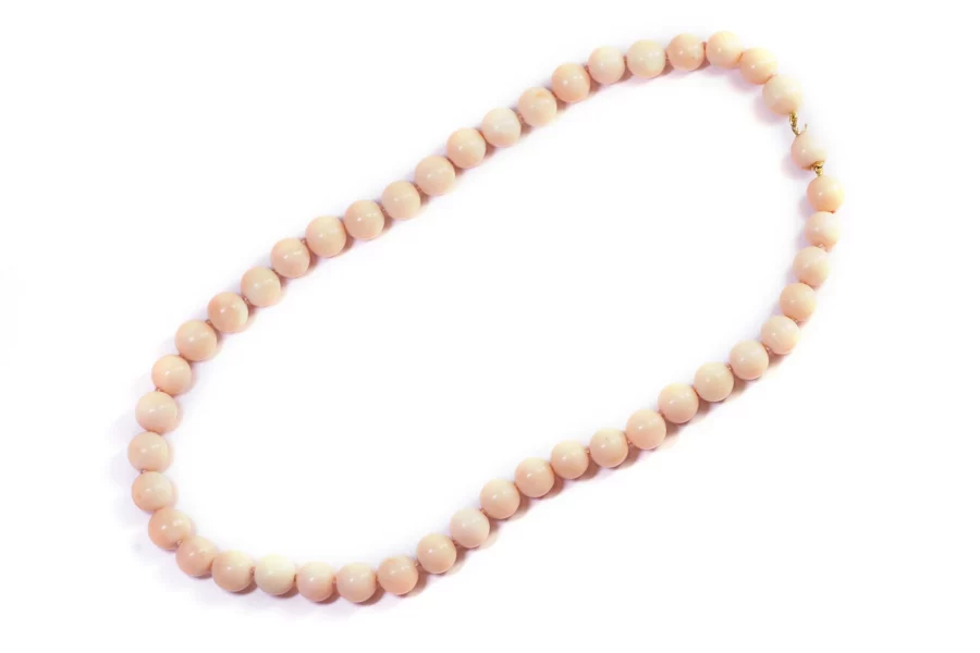Angel skin pink coral necklace