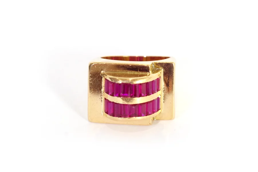 ruby tank ring in gold