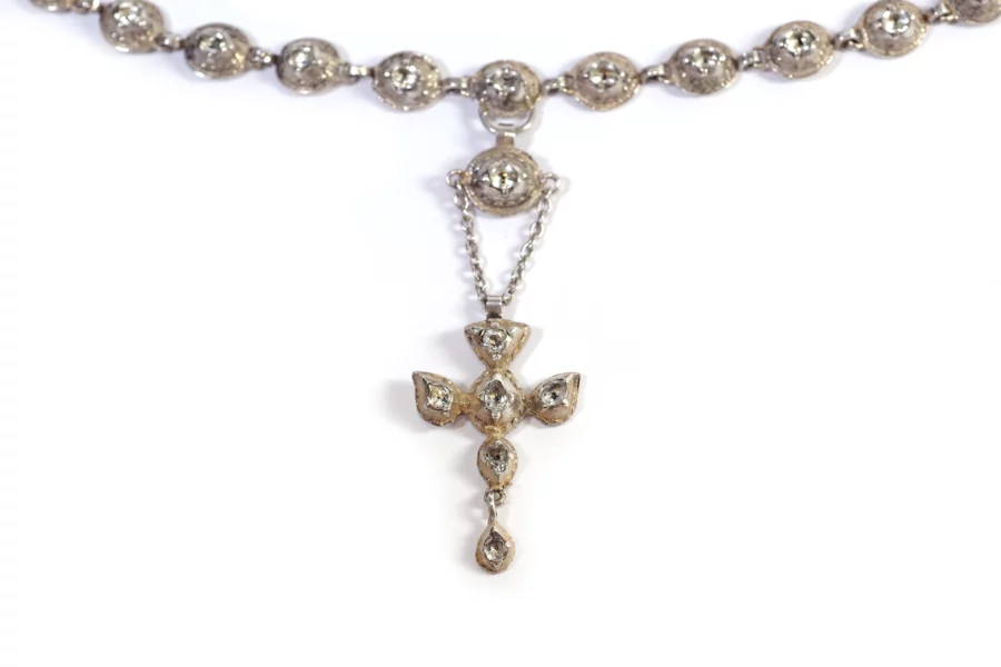 Antique Saint esprit necklace with paste