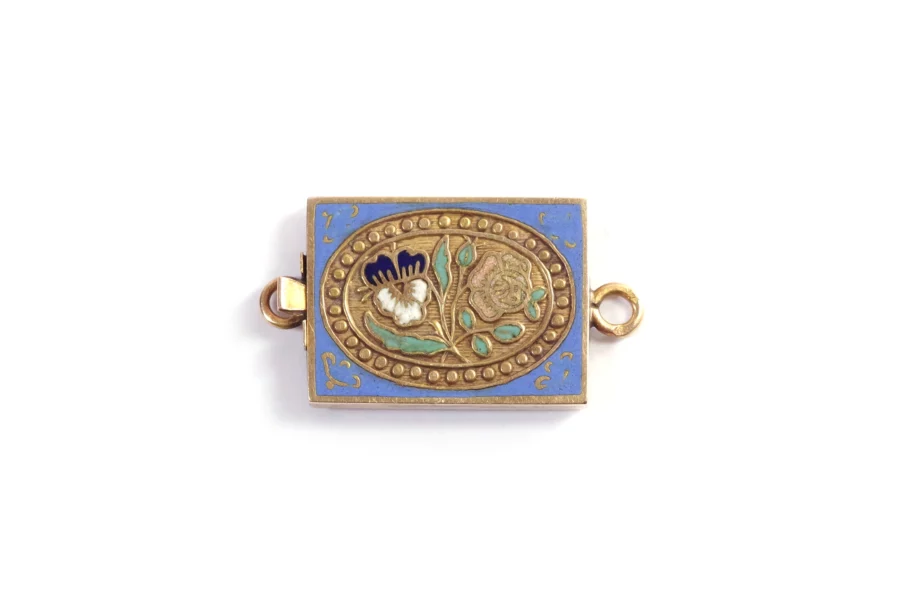 antique flat french clasp in gold