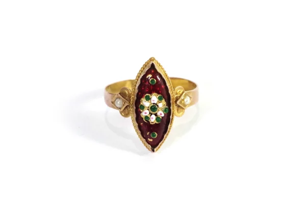 bressan enamel ring in gold