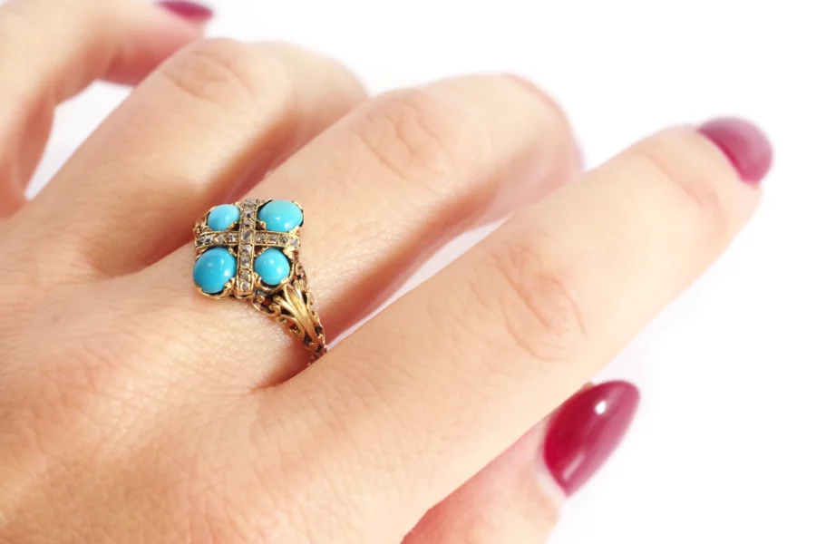 Antique turquoise ring in gold