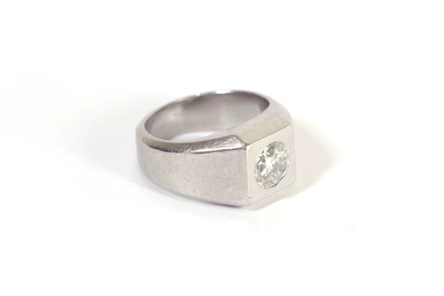 Diamond platinum man ring