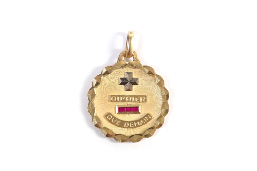 Vintage love medal in gold