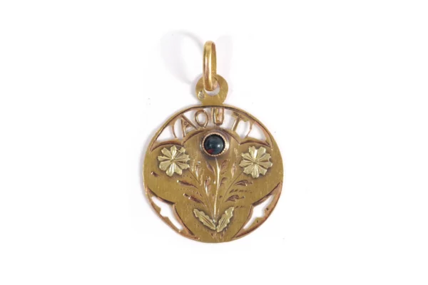 Pendentif mois d'aout en or