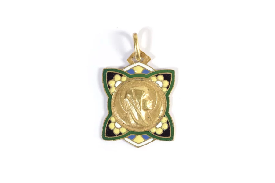 Pendentif art nouveau émail