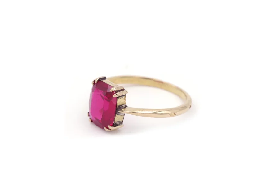 gold ruby solitaire ring