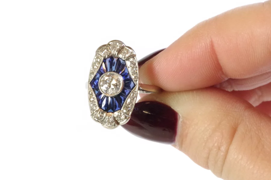 Art deco sapphire ring