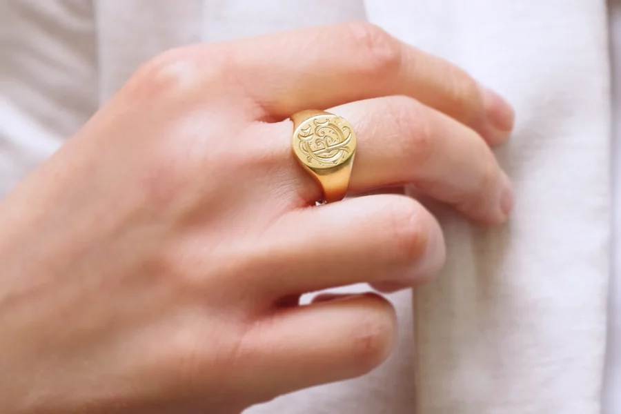 Antique gold GF signet ring