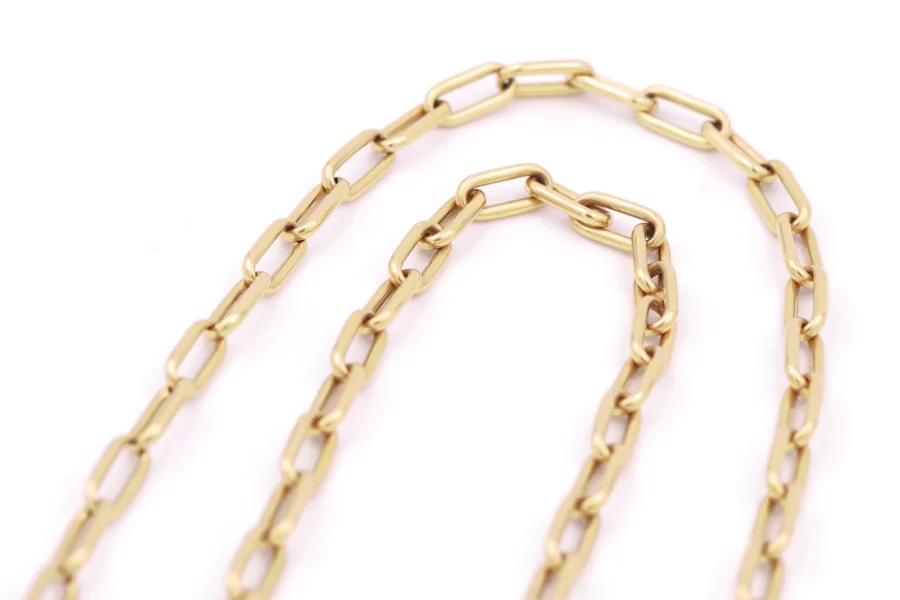 collier maille trombone en or