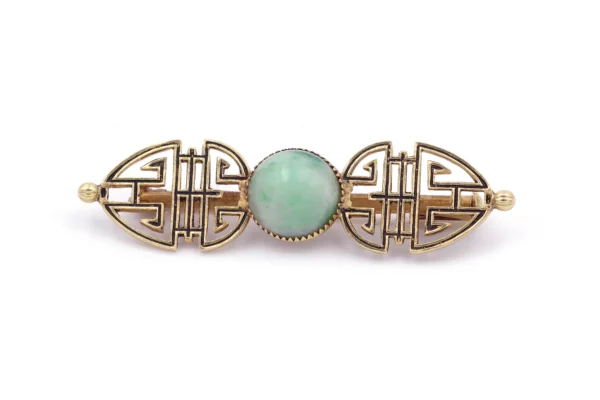 broche jade Art Deco