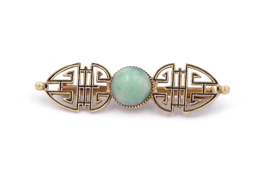 broche jade Art Deco