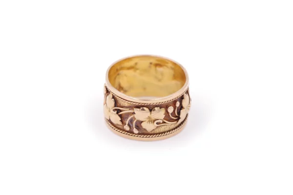 Bague art Nouveau feuilles