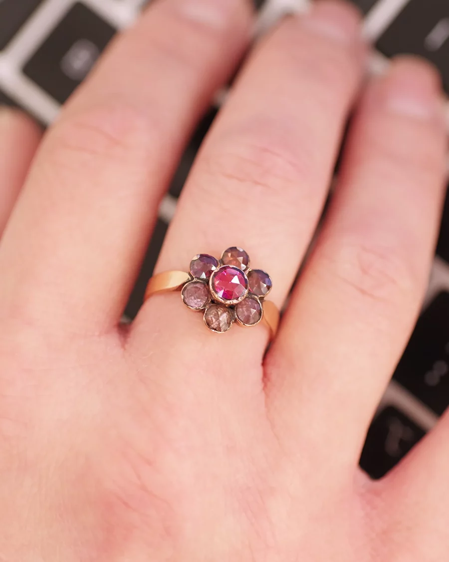 french antique garnet ring