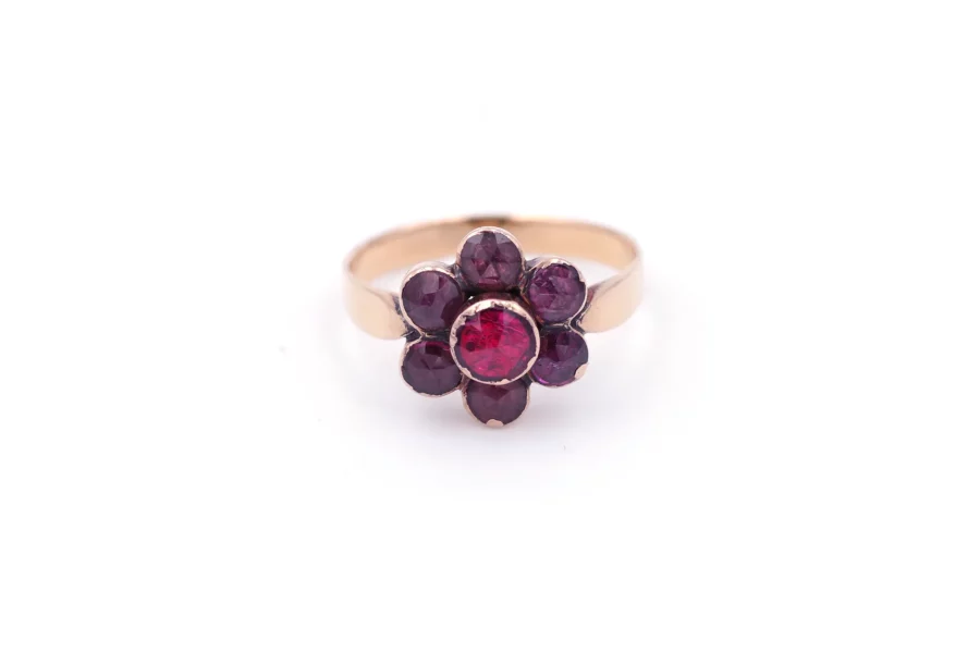 bague fleur grenats perpignan