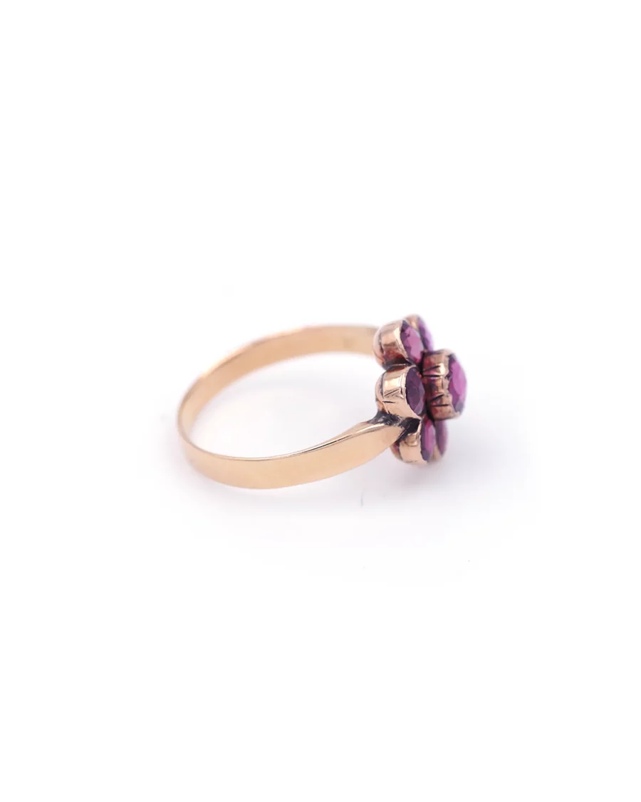 Flower garnet perpignan ring