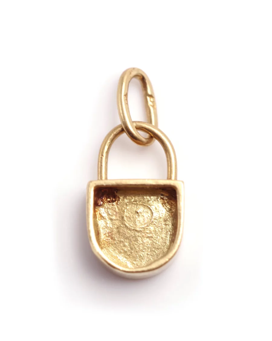 Gold padlock pendant charms