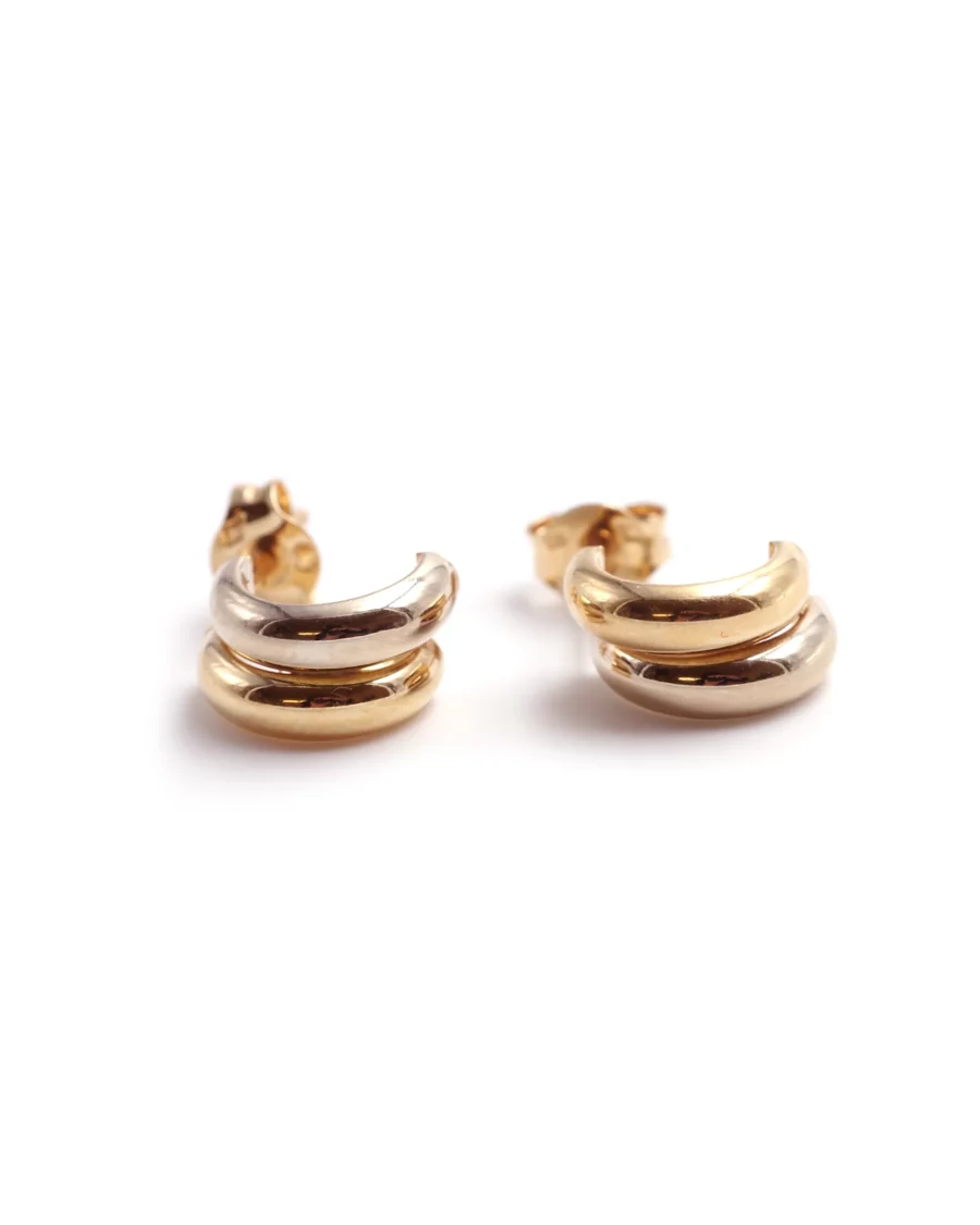 Vintage two tones gold earrings