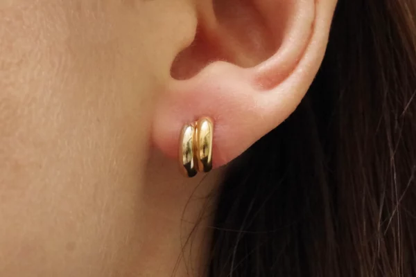 two tones gold earrings